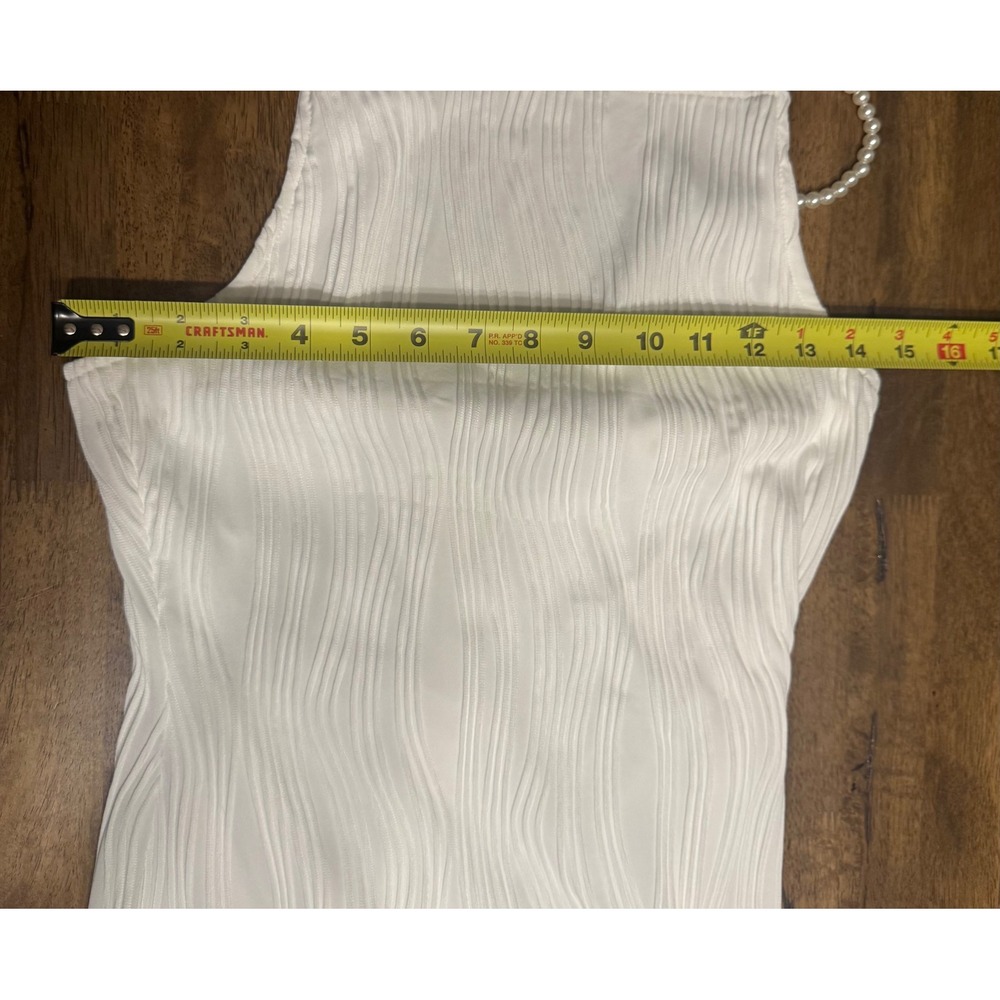 RIHOAS White Midi Dress Pearl Strap Sleeveless Bodycon Party Size S - Picture 9 of 10